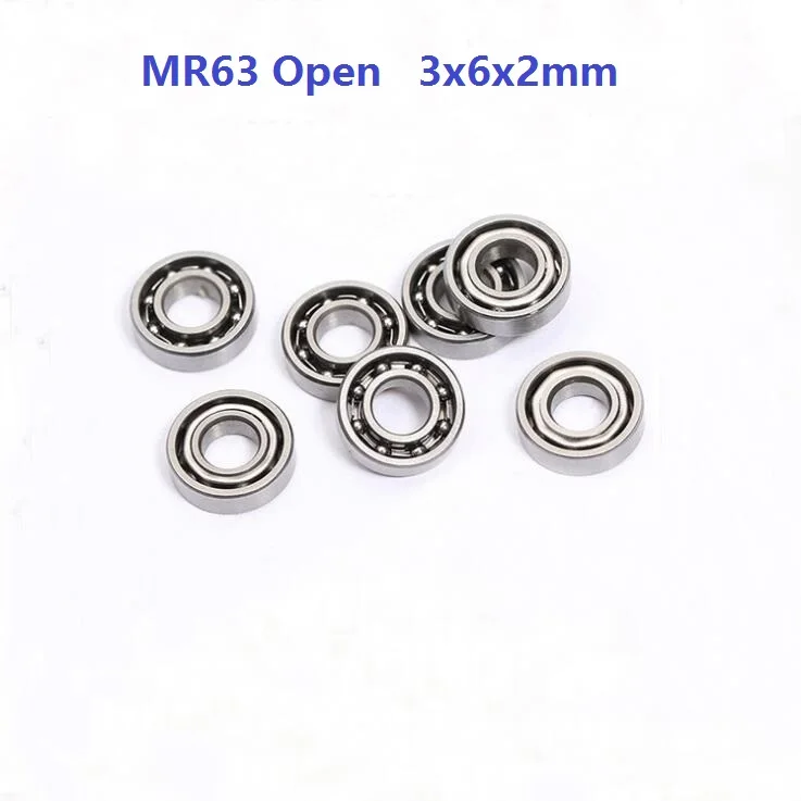 

50pcs/100pcs/500pcs MR63 Open Type Miniature 3*6*2mm Deep Groove Ball Bearing 3x6x2mm