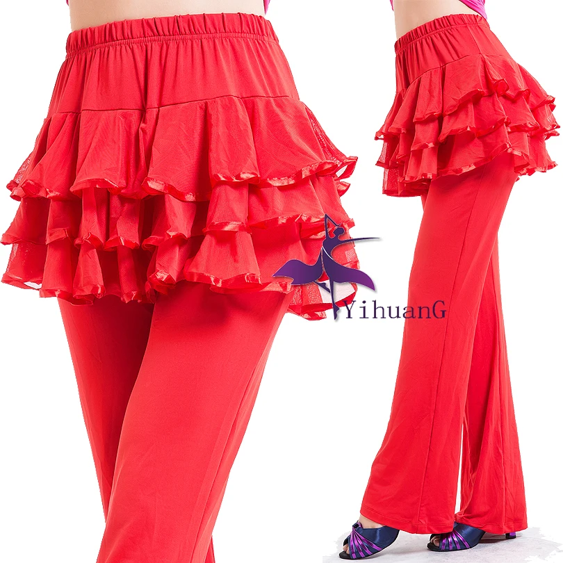 

Women Latin Dance Costume Long Pants Ballroom Salsa Rumba Samba Tango Cha Cha Dancewear Practice Trousers #2535