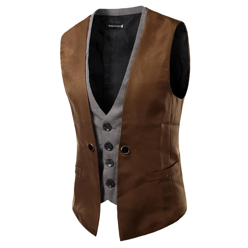 

Men's Clothing 2024 Korean Slim Fit Double Breasted Suits Vest Man England Gentle Contrast Waistcoat Mens Tops Gifts