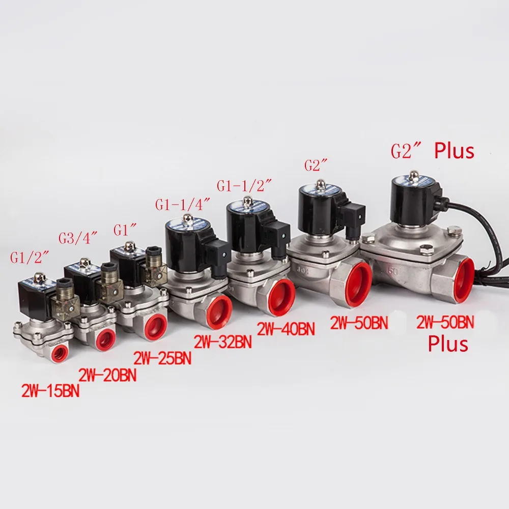 DN15 ~ 50, 상시 폐쇄 솔레노이드 밸브, 304 스테인리스 스틸 물 오일 밸브, 방습, AC 110V 220V 380V 24V,DC 12V 24V