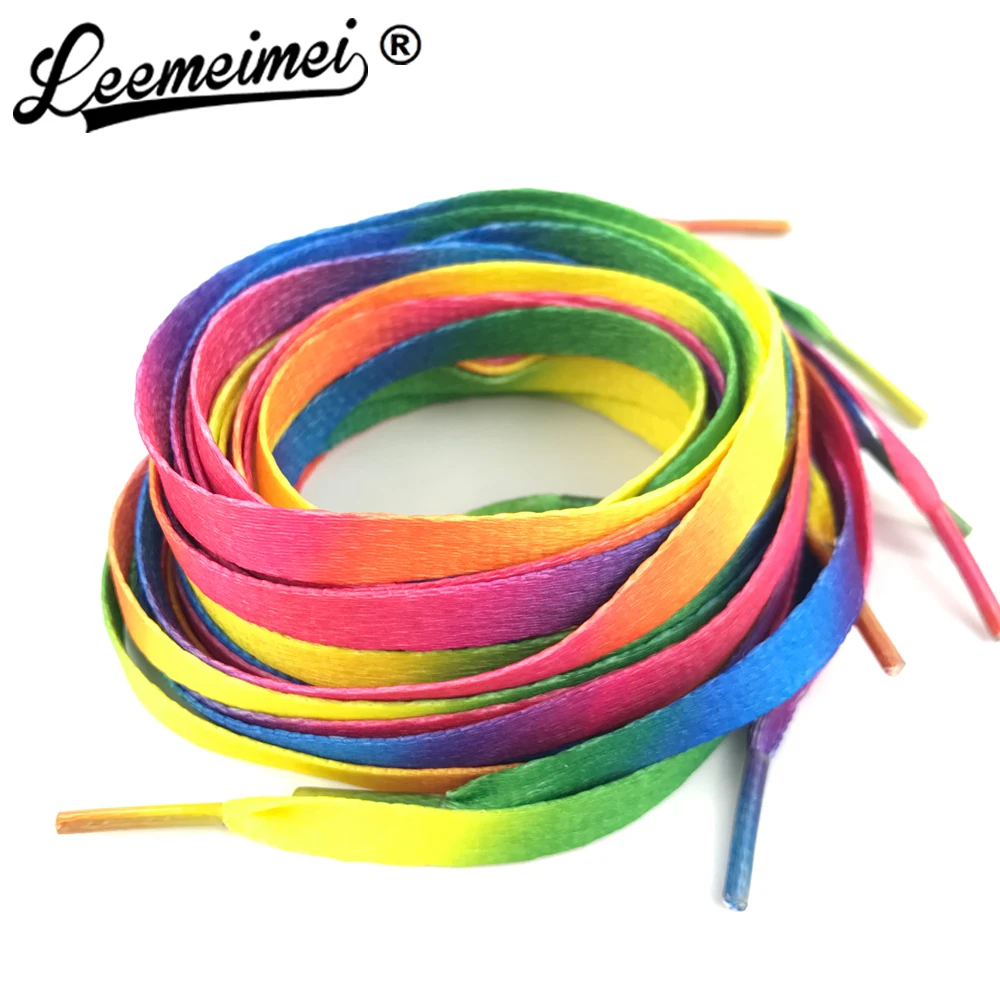 

1 PAIR 80cm to 110cm Rainbow Multi-Colors Flat Sports Shoe Laces Shoelaces Strings Strap for Sneakers Unisex rainbow shoelace