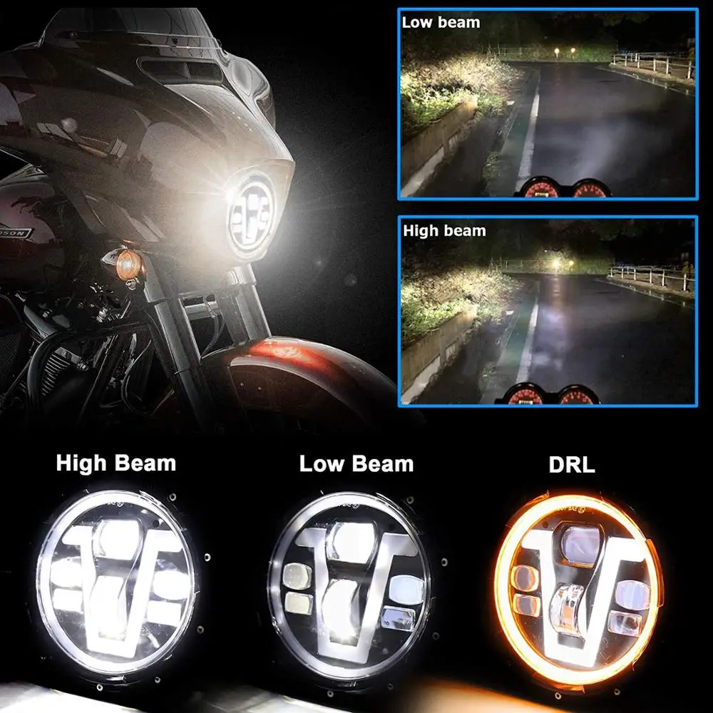 H4 Led Headlight High Low Beam White DRL For Lada niva Off Road 4x4 Motorcycle Honda-Harley