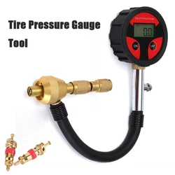 Auto Motorcycle Car Cycle Truck Tire LCD Digital Pressure Gauge With Tire Core 2x Built-in CR2032