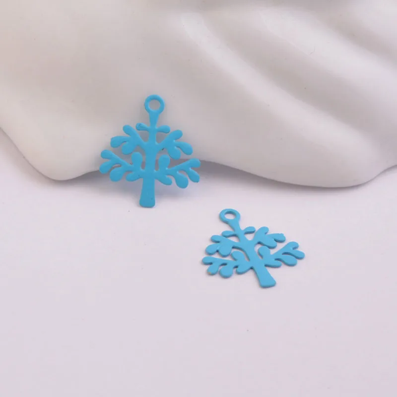 100 Stück AC9063 8mm*10mm Baum-Anhänger Artikel für DIY-Ohrringe Schmuckherstellung – Detail 4