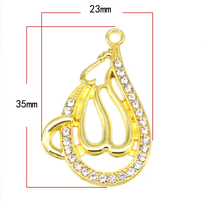 6 pièces dame arabe doré musulman dieu islamique Allah pendentif à breloque collier accessoires bijoux Ramadan bricolage cadeau