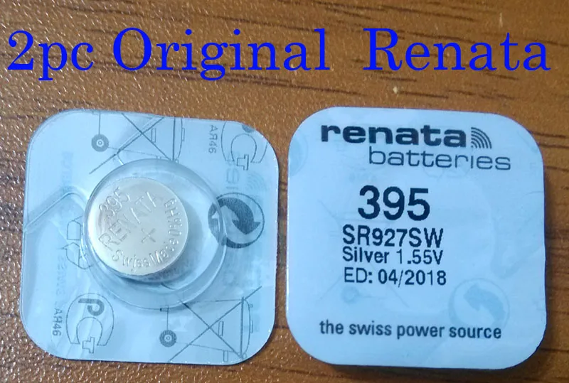 2XRENATA Silver Oxide Watch Battery 399 395 SR927SW 9271.55V a Blister Pack swiss make