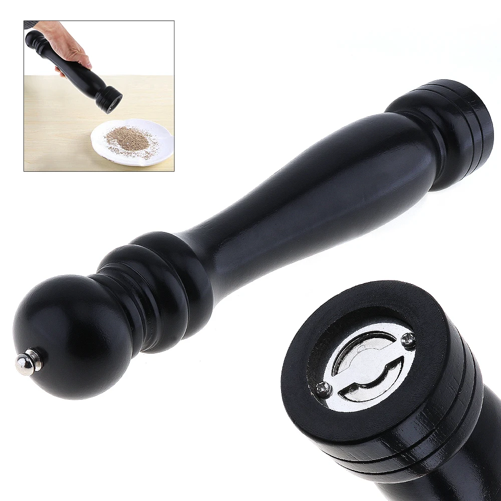 5/10/12 Inch Wooden Salt Pepper Grinder Spice Mills Hand Movement Wood Pepper Mill with Ceramic Grinding Cord for Kitchen