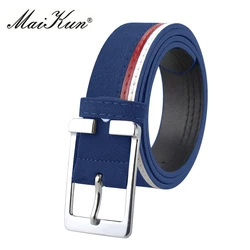 Maikun Men's Belts Leather Belts for Men Belt Metal Pin Buckle Belt for Casual Jeans High Quality Brand Male Strap 4 Colors