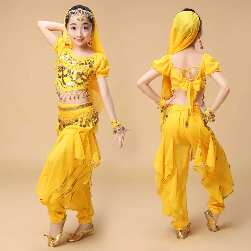 New 8 Colors Belly Dance Costumes Set Oriental Dance Costumes For Girl Egypt Egyptian Bollywood Indian Belly Dancing For kids