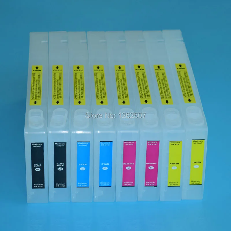 

350ML 8Pcs Refillable Ink Cartridge With Resettable Chips For Epson Stylus Pro 7450 9450 Printer