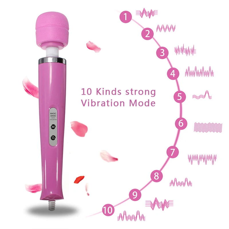 Black Wolf 10 Speed AV Vibrator Powerfull Magic Wand G-spot Stimulation Massager Clit Vibrators Sex Toys for Women Masturbation