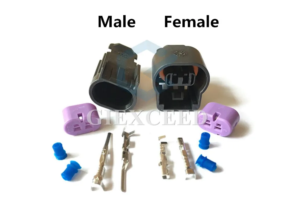 2 Sets 2 Pin AC Assembly 15326801 13510085 Female Male Automotive Plug Wiring Harness Socket Oil Pump Connector