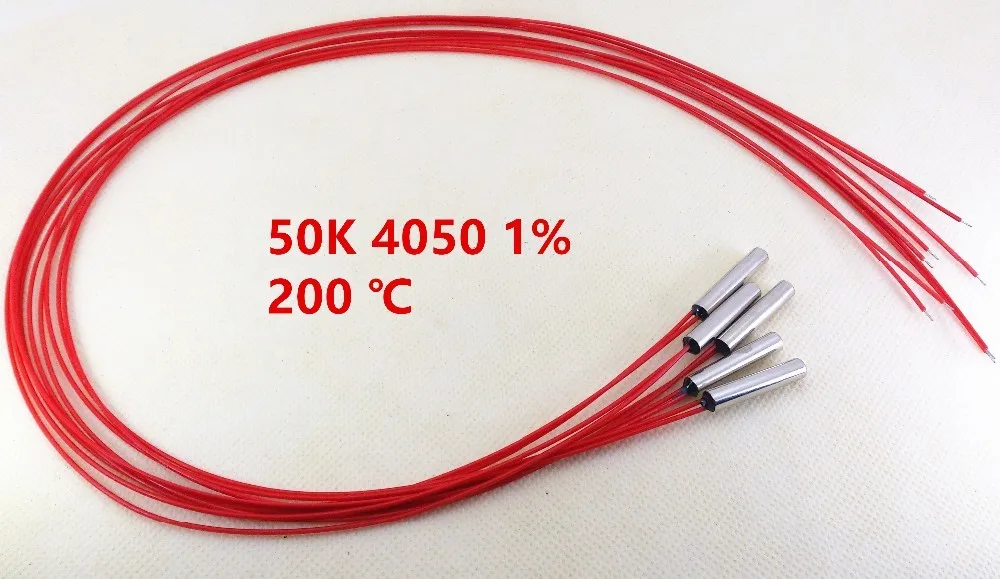 5 unids/lote sensor de temperatura negativo 50K 4050 1% 200 grados Celsius 0,5 metros