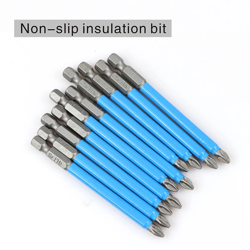 

10PCS Phillips Screwdriver Bit Set ph2 Anti Slip Driver Bits Precision Impact Magnetic Ring Screwdrivers Electric Tool Hex Shank