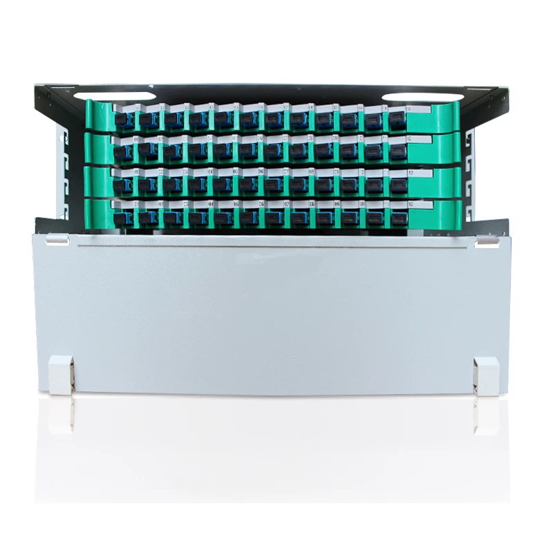 ZHWCOMM 19 inch 48 core Pull type optical fiber distribution frame SC ODF port Rack Mounted Indoor fiber patch panel