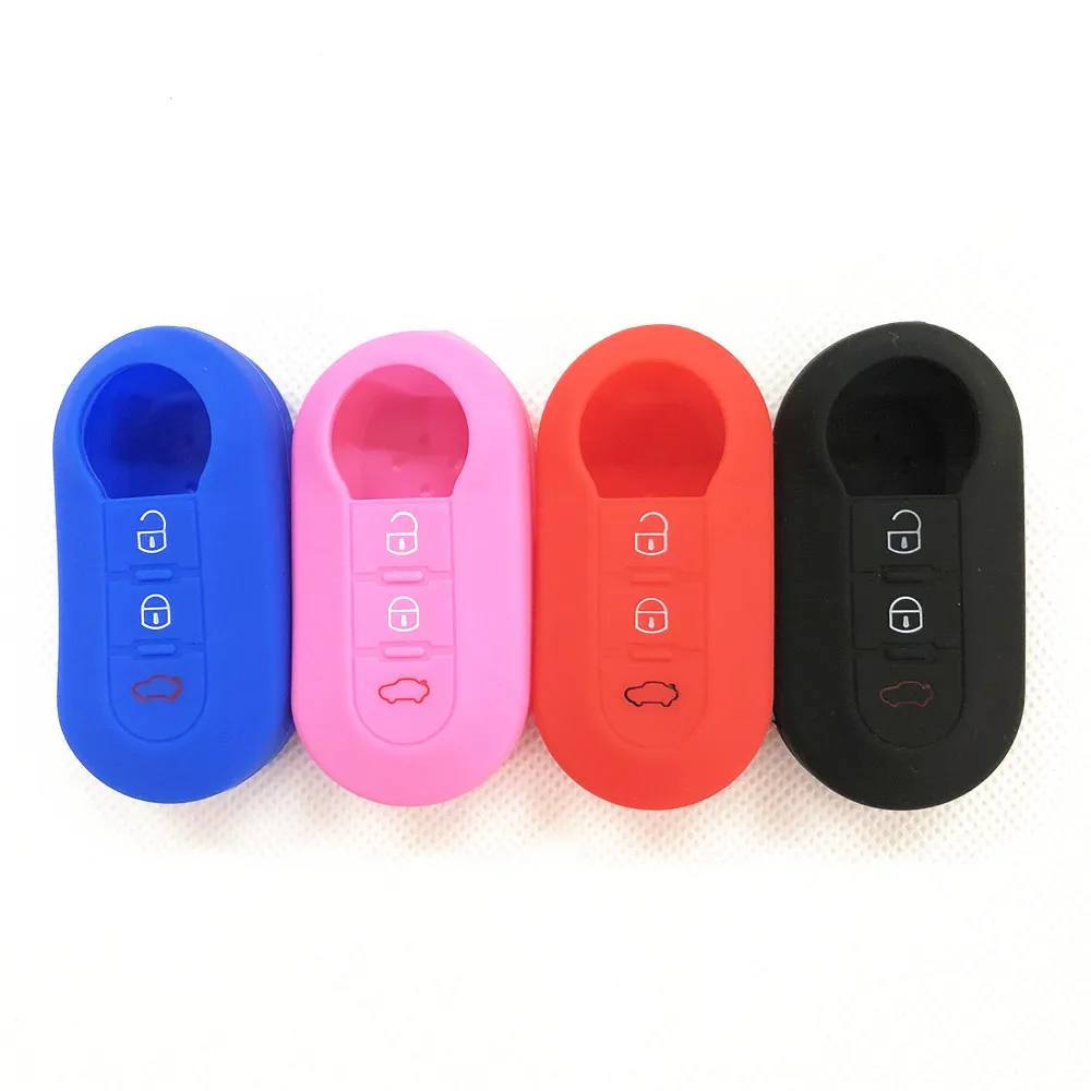 Silicone Car Remote Key Fob Shell Cover Case For Fiat 500 500L Bravo Ducato Doblo For Lancia Ypsilon Delta For Peugeot Boxer