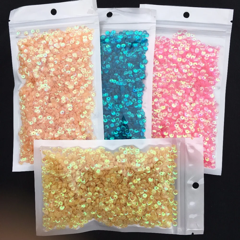 1200Pcs/Lot 4mm Transparent Cup Round Loose sequins Paillettes sewing on Cloth, Wedding craft, Women Garments Accessories