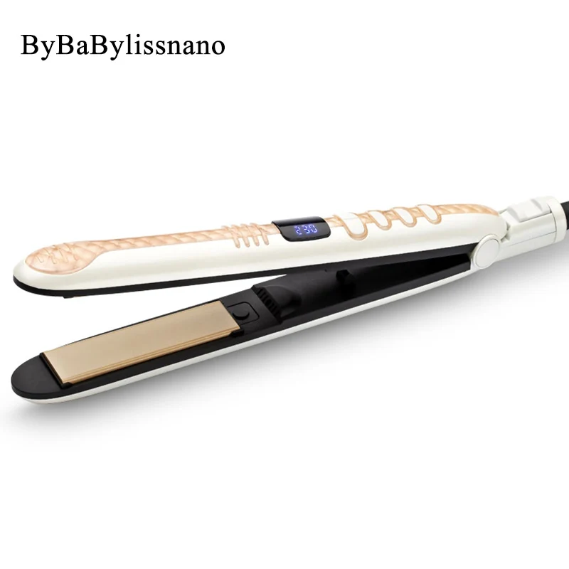 

ByBaBylissnano 2 In 1 Hair Straightener Curler Tourmaline Ceramic Flat Irons Fast Heating Plates Straight Iron LED Display