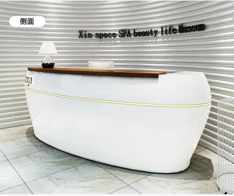 3.2 meter white high gloss lacquer Information register table for 4 peoples #QT320-B