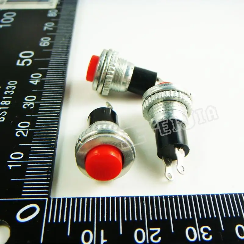 DS-316 Button color Red 0.5A/250VAC OFF-ON 2Pin Non Self-locking Push Button Switch (Self reset switch) 20Pcs/lot