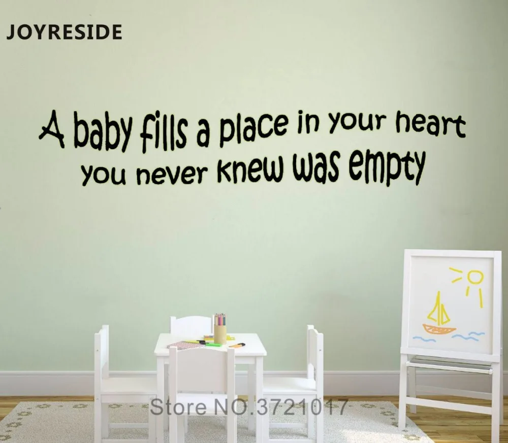 JOYRESIDE A Baby Fills A Place In Your Heart Wall Decal Vinyl Sticker Home Decor Baby Kids Bedroom Interior Design Decal A556