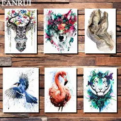 FANRUI 3D Flamingo Wolf Colorful Temporary Tattoo Sticker Makeup Fake Tatoo Women Men Waterproof Body Art Arm Watercolor Tattoos