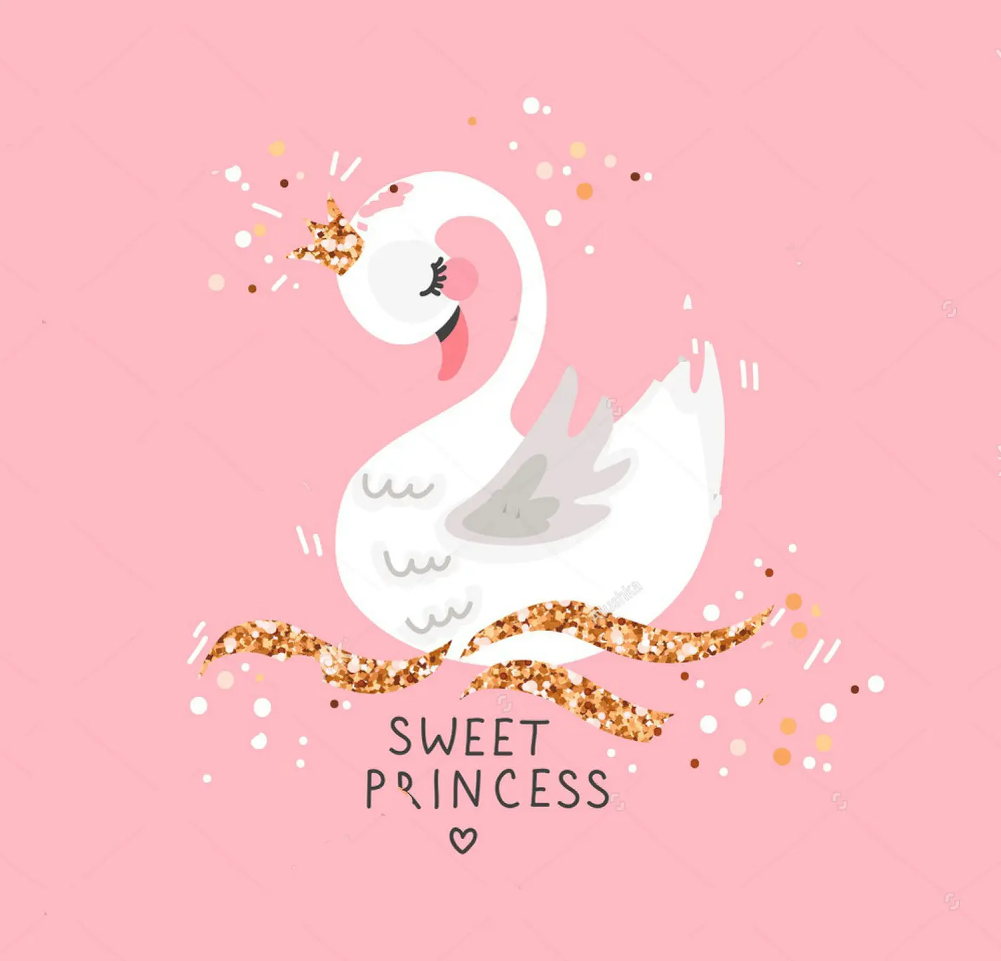 Thiên Nga Công Chúa Hồng Hoạt Hình Ảnh Phông Nền Vi Tính Chất Lượng Cao In Hình Cho Bé Tắm Studio Ảnh Nền