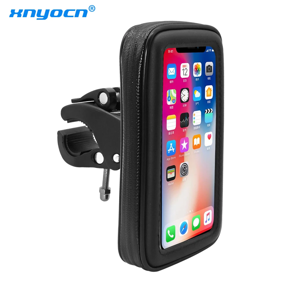 Universal Bike Bicycle Motorcycle Phone Holder Waterproof Case Zipper Pouch for Iphone Huawei P30 Plus Mount For Xiaomi Redmi 7