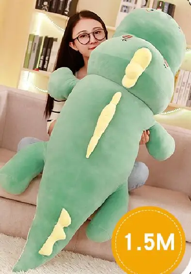 

huge 150cm cute cartoon dinosaur plush toy down cotton soft doll sleeping pillow Christmas gift b1497