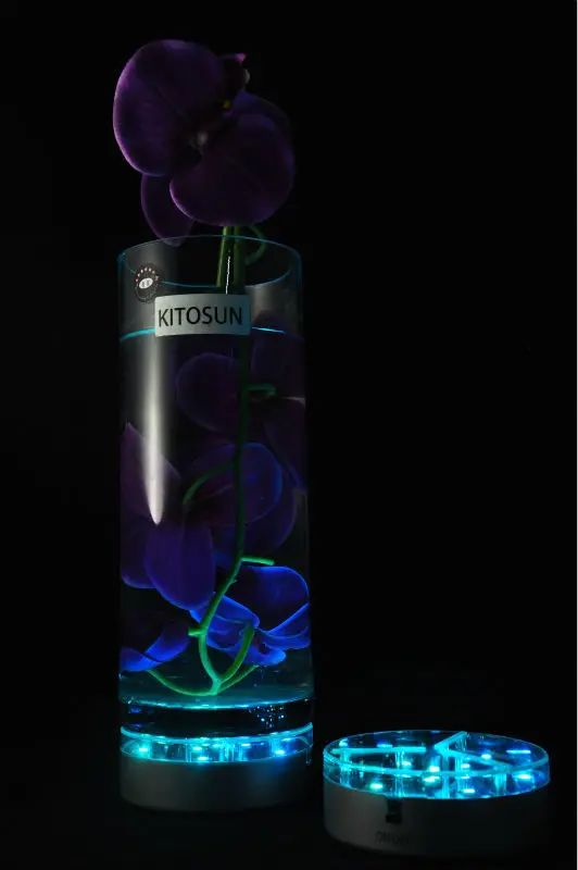 10pcs 3AA Battery Operated Remote Controlled 9 Multicolors RGB LED Under Vase LED Light Base For Wedding Party Event Decoration