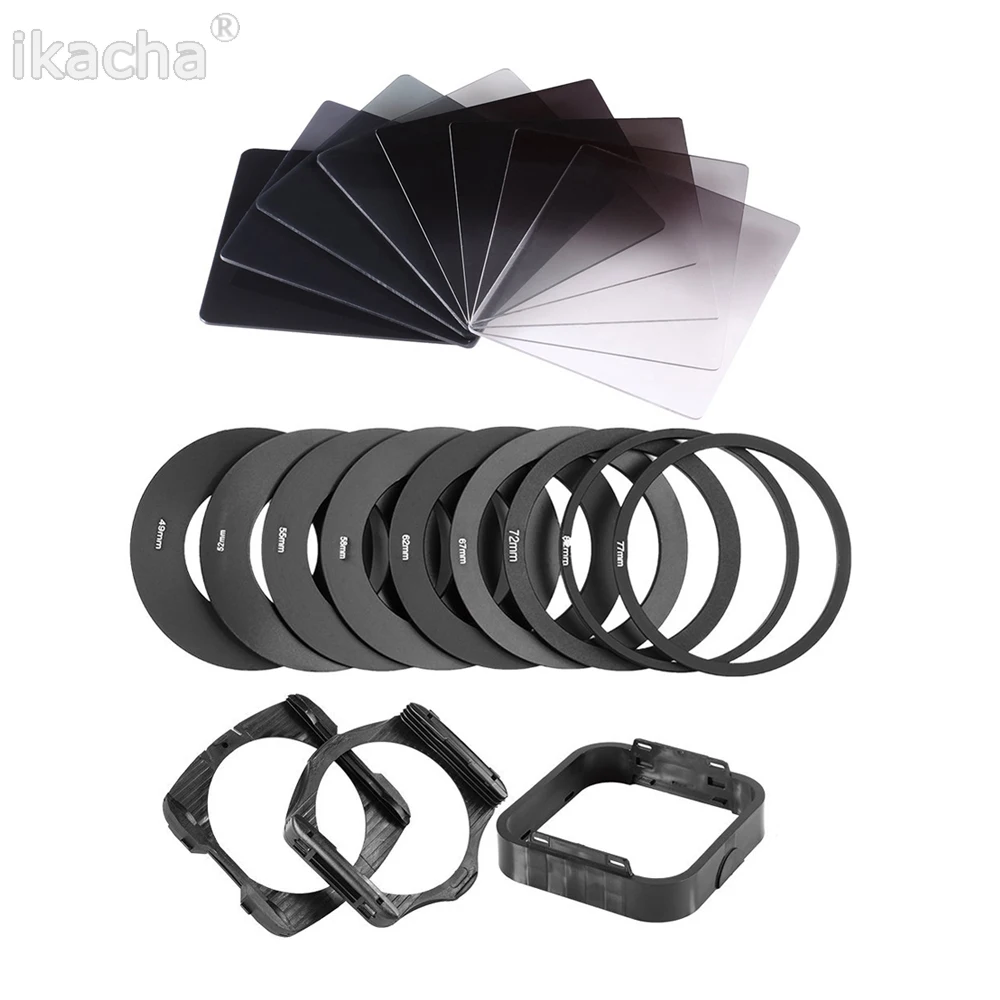 Camera Filter Gradient Neutral Density Gradual ND Square Filters Adapter Rings Holder Cokin P Series System for DSLR All Camera