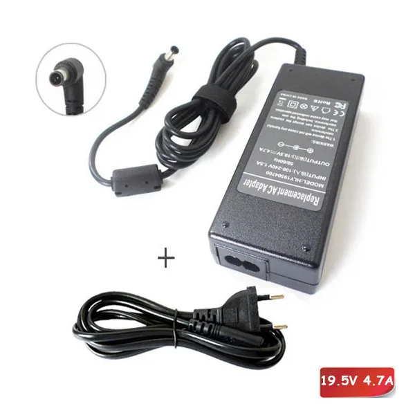 19.5V 4.7A Notebook AC Adapter Power Supply Cord For Sony Vaio VGP-AC19V32 VGP-AC19V36 Power Charger Plug