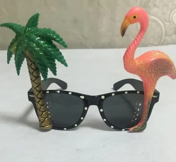 

Hawaiian Flamingo Parrot Glasses Sunglasses Neon Tropical BeachBBQ Fancy Dress Hen Stage Party Props Summer Holiday eyewear hot