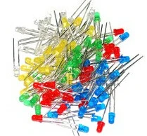 100pcs/lot 3MM LED  The NEW 3mm led (Red,GREEN,YELLOW,WHITE,BLUE) CHOOSE ONE LED DIP-2 Assorted Kit Best quality