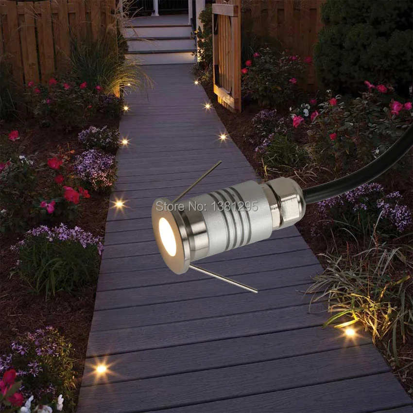 8PCS 12V 1W Mini Recessed LED Outdoor deck step stairs floor Spot Light Laminate flooring Buried Lamp Terrace lighting IP67 Set