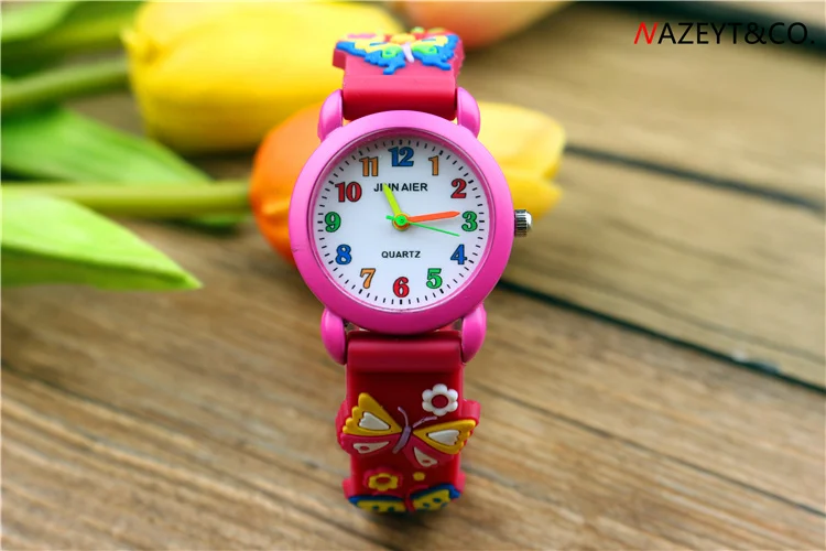 promotion little boys girls lovely colorful no.simple design quartz watch children 3D jelly wristwatch kids soft silicone clock