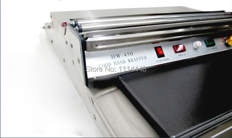 Envoltura de película para alimentos frescos de supermercado, máquina de envoltura de bandeja de película transparente, HW-450