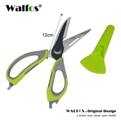 WALFOS Kitchen Scissors Knife For Fish Chicken Household Stainless Steel Multifunction Cutter Shears With Magnetic Cover