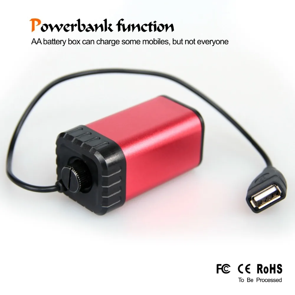 Wodoodporny futerał do przechowywania ze stopu aluminium Pudełko z uchwytem na akumulator 4X AA Power Bank USB na rower