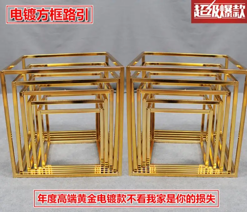 Wedding props geometric box road lead iron art three-dimensional decoration wedding decoration greeting area layout