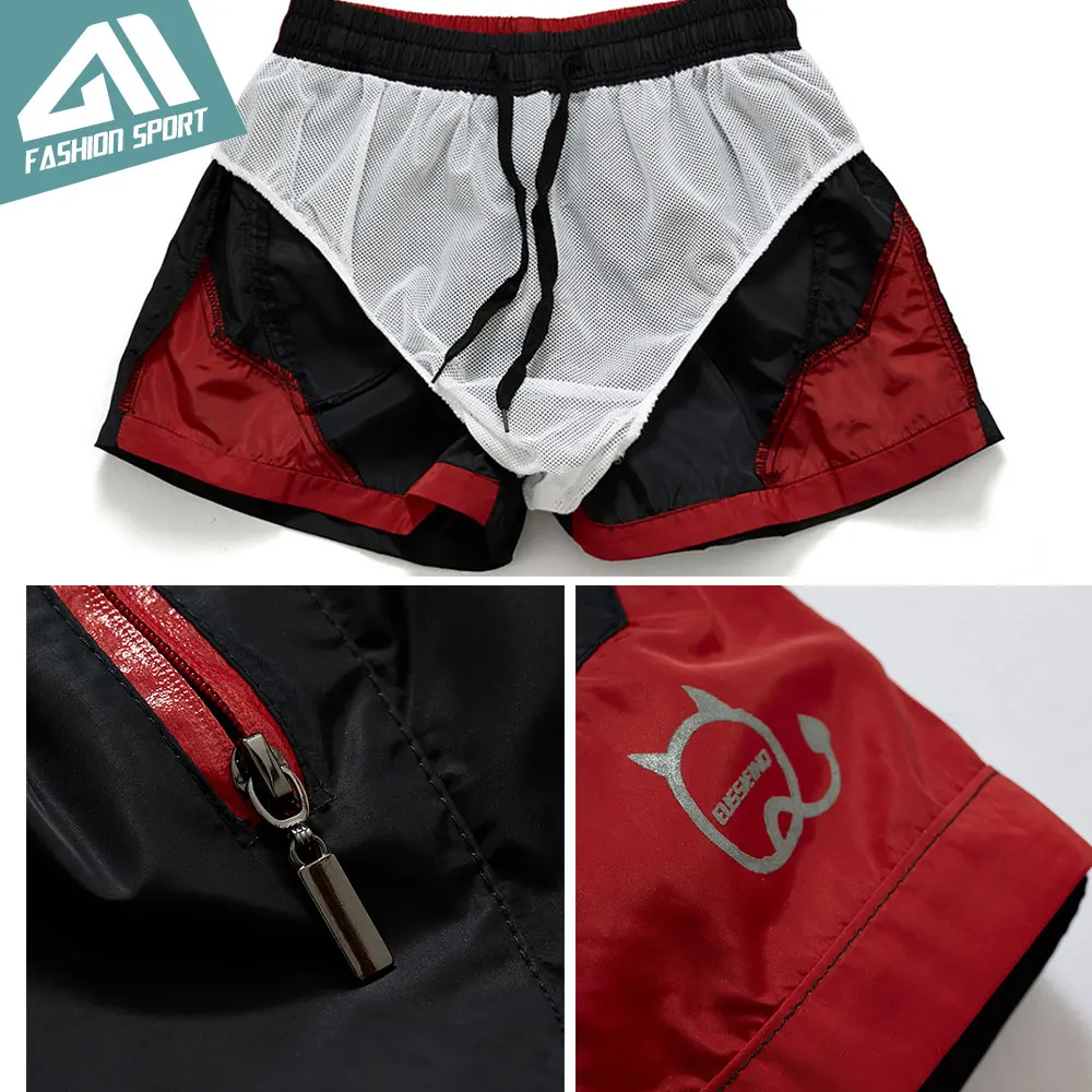 Aimpact New Fast Dry Surfing Men\'s Board Shorts Mesh Lining Liner Patchwork Beach Swimming Short Sport Workout Shorts Male SD002