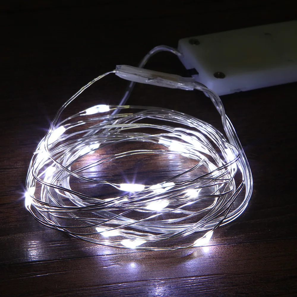 Christmas Lights 2M 20 LED Waterproof Copper mini Fairy String Light Warm White Decoration Lamp Home Wedding CR2032 Battery