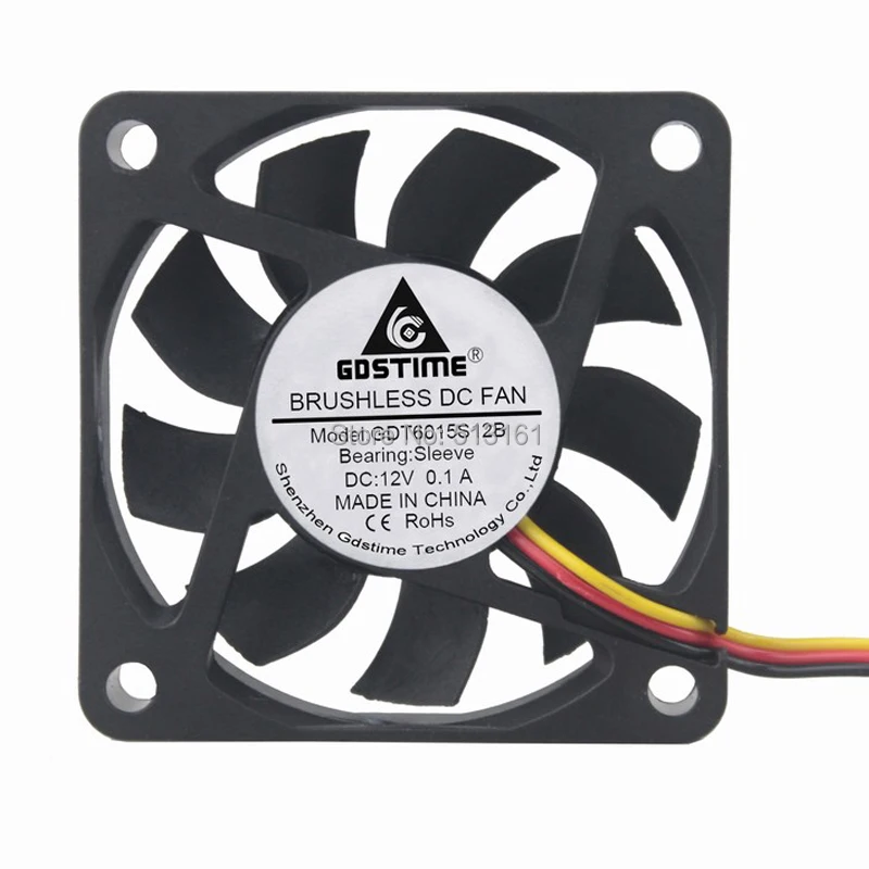 5 cái Gdstime DC 12 v 3Pin 60 mét 60x60x15 mét Máy Tính CPU Làm Mát Cooler Fan