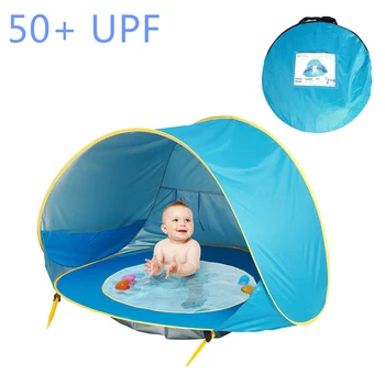 Children&#x27;s baby games beach tent portable outdoor Uv-protective children&#x27;s swimming pool summer play house tent toys for baby kids