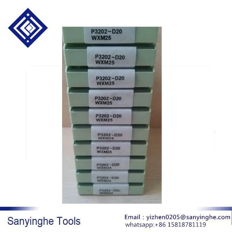 High quality 10 pcs/lots P3202-D08/D10/D12/D16/D20 WXM25 Half round CNC Carbide  milling insert