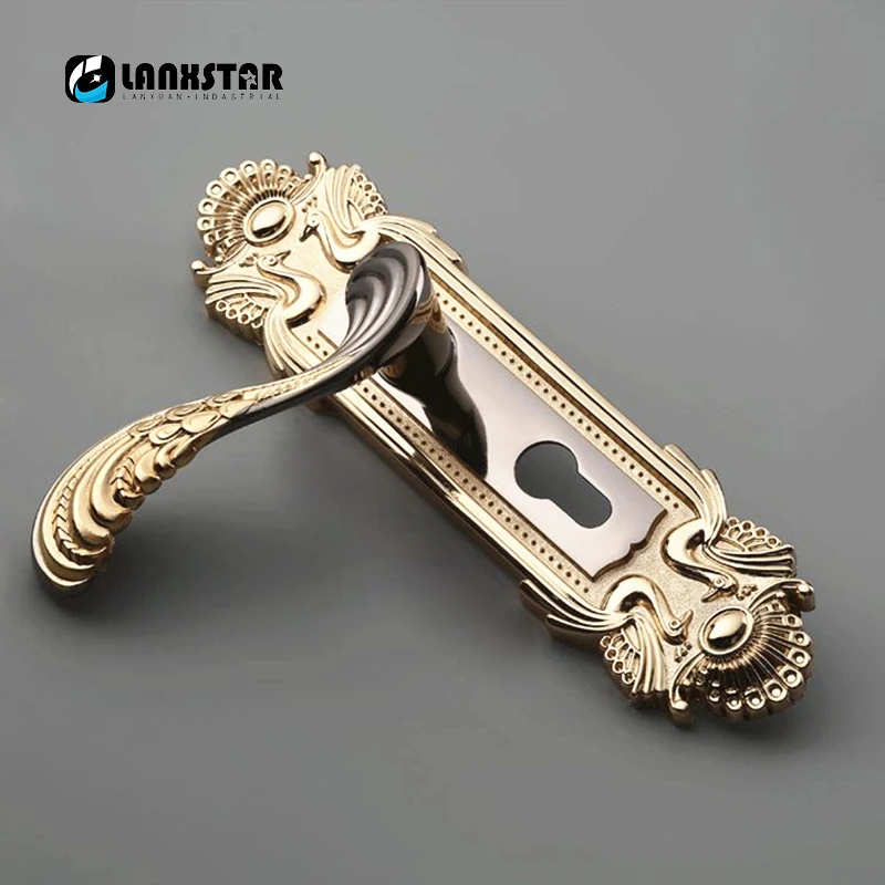 Bedroom Door Handle Lock Luxury Simple Modern Trend Indoor European Style Copper Lockcore Mechanical Locks