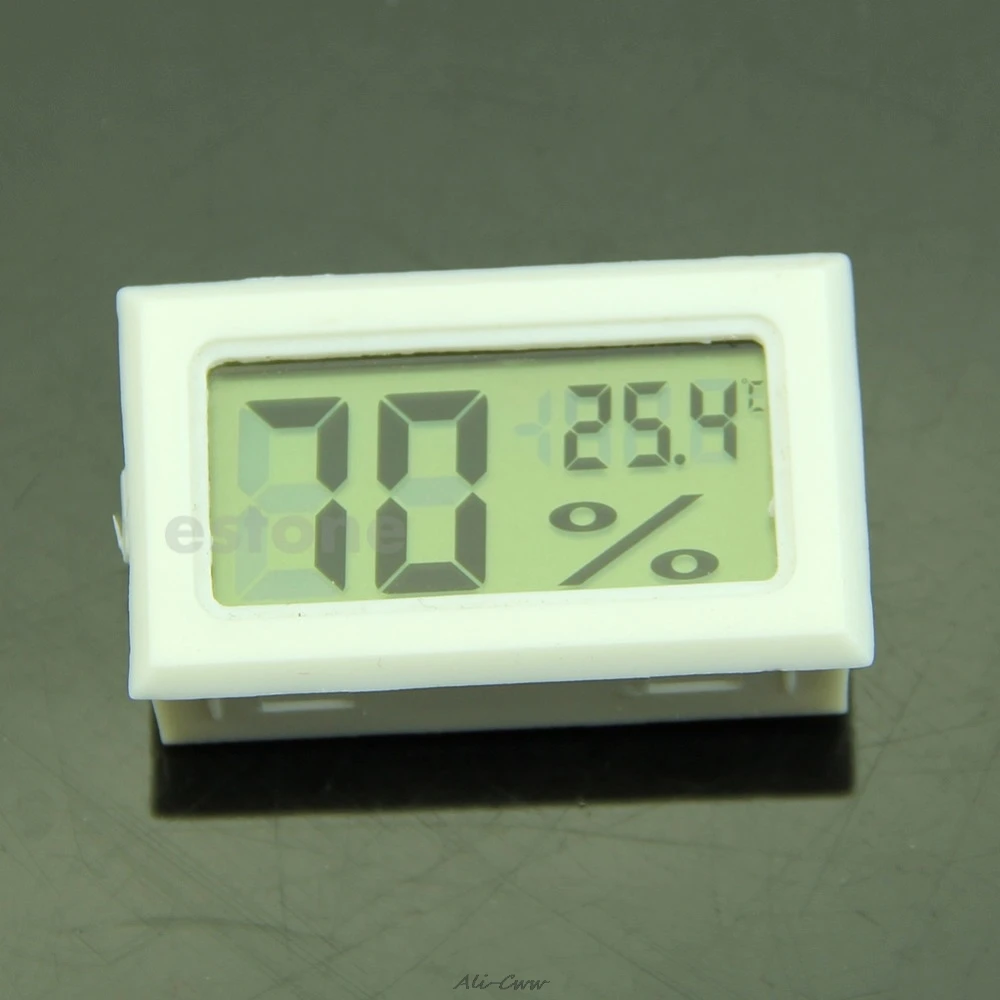 LCD Digital Temperature Humidity Meter Gauge Thermometer Hygrometer 10%~99%RH White