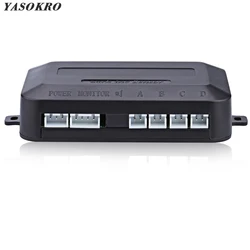 YASOKRO-controlador de Sensor de estacionamiento LED para coche, sistema de detección de Radar de marcha atrás, pantalla de retroiluminación, 12V-24V