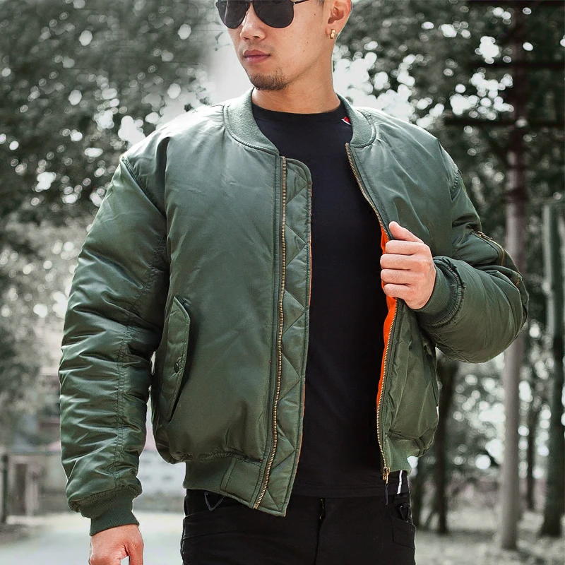 MA1  Air Force Fly Pilot Jacket Hunting Airborne Flight Tactical Bomber Jacket Men Winter Warm Aviator Motorcycle Down Coat