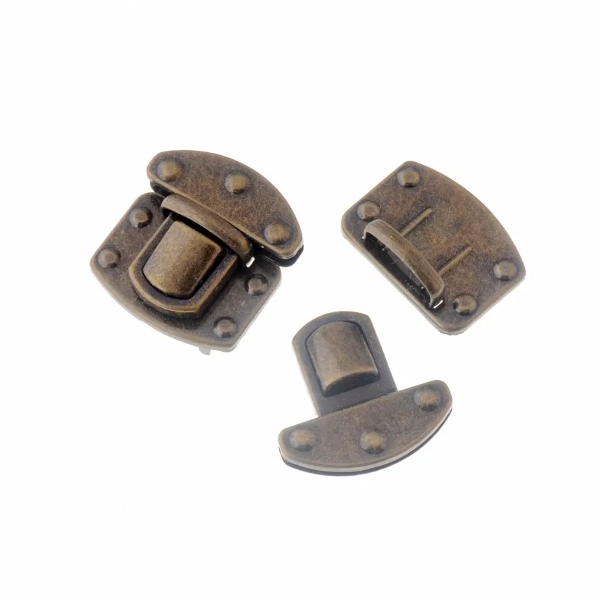 Free Shipping-5 Sets Bronze Tone Jewelry Trunk Lock Handbag Bag Accessories Purse Snap Clasps/ Closure Locks 3.5x3.8cm